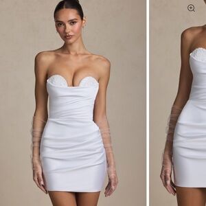 Oh Polly White Strapless Mini Dress